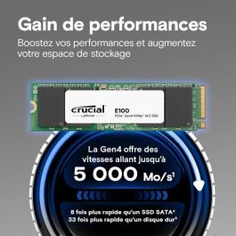 Crucial CT1000E100SSD8 Disco Duro SSD Interno 1 TB PCIe Gen 4.0 x4 NVMe M.2 2280 Crucial CT1000E100SSD8 Disco Duro SSD Interno 1 TB PCIe Gen 4.0 x4 NVMe M.2 2280