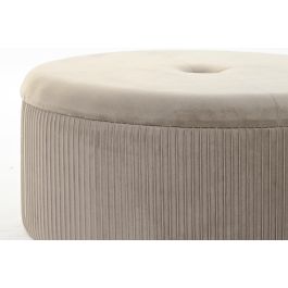 DKD Home Decor Reposapiés Gris Claro Poliester/MDF Set de 2 Piezas 70x70x32 cm