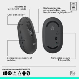 Ratón Logitech POP Grafito Acero