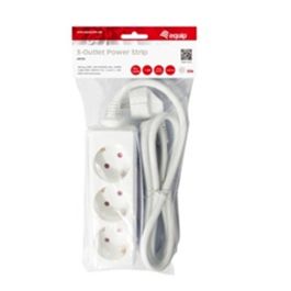 Equip Regleta de Alimentación 3 Tomas Blanco, Cable 1.5m, Interruptor, 3500W, 16A, CE