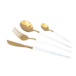 Cuberteria Basicos DKD Home Decor Dorado Blanco 2.5 x 20.5 x 4.5 cm Set de 16 Precio: 31.69000043. SKU: B1KLBGLALF
