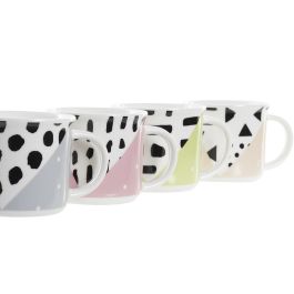 DKD Home Decor Mug Taza Scandi Gres 310ml Surtido Colores Rosa Azul Beige Pistacho Apto Microondas Lavavajillas Lote 12 Unidades