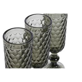 DKD Home Decor Copa Basicos Gris Cristal 7 x 20 x 7 cm Set de 6 piezas 150ml