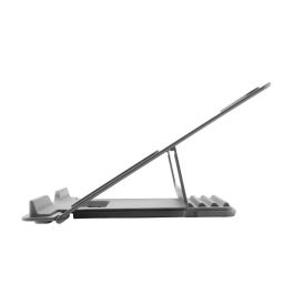 Coolbox Soporte Atril Portátil para Portátiles Hasta 17", Aluminio Ajustable con 4 Posiciones, Gris Espacial, Ergonómico