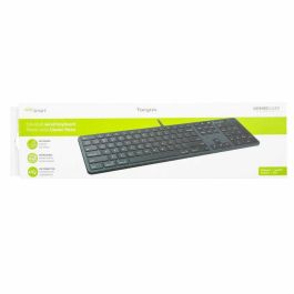Targus Teclado USB-A Cableado Full-Size Nordic Negro EcoSmart con Protección Antimicrobiana DefenseGuard