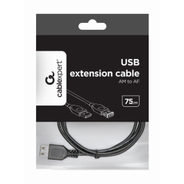 GEMBIRD CC-USB2-AMAF-75CM/300-BK Cable USB 2.0 USB A Macho a USB A Hembra 0,75 m Negro Precio: 4.49999968. SKU: B1GVX4WHVQ