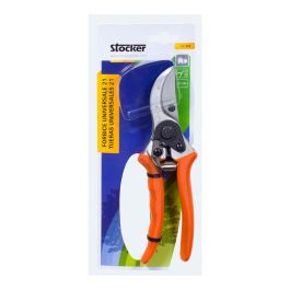 Stocker Tijera universal jardín 21 - Tijera de poda, hoja larga 21 cm, empuñadura ergonómica de goma, 266g