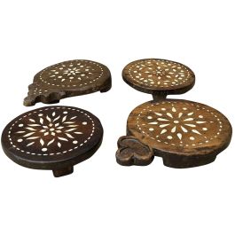 DKD Home Decor Centro de Mesa Marron Marfil Teca y Hueso Taracea Antiguo Surtido 26 x 26 x 4 cm (2 Unidades) Precio: 78.69000018. SKU: B1APMNDZ4J
