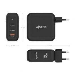 Aisens ASCH-140W3P031-BK Cargador de Pared GaN 140W con 2xUSB-C y 1xUSB-A, Carga Rápida PD3.1 para Portátiles/Móviles/Tablets, Negro Aisens ASCH-140W3P031-BK Cargador de Pared GaN 140W con 2xUSB-C y 1xUSB-A, Carga Rápida PD3.1 para Portátiles/Móviles/Tablets, Negro