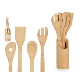 Soporte para 5 utensilios de bambú Kinvara 8x32x8 cm (12 Unidades) Precio: 40.49999954. SKU: B15HB9J3HJ