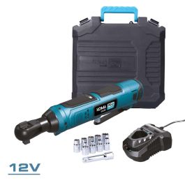 Koma Tools 12v-ca-k Carraca Eléctrica 12V 3/8" 300 RPM 45 Nm con Batería, Cargador y Vasos Hexagonales - Kit Completo