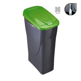 Mondex Cubo de Basura Ecobin con Tapa, 25 l, Color Verde, de Polipropileno, Conectable, 24,5 x 36,5 x 51 cm