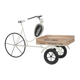 DKD Home Decor Expositor Terraza Y Jardin Blanco Marron Metal Madera 56 x 89 x 151 cm