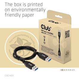 Club3D Cable USB-A a USB-A Gen2 (USB 3.2 Gen 2) 10 Gbps 0.5m Negro Macho/Macho - Carga Rápida 3A