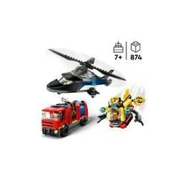 Lego 60462 City Helicóptero, camión de bomberos y submarino modular - Juguete para niños de 7 años