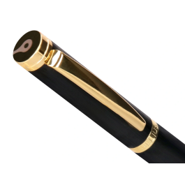 Belius Passion d'or Bolígrafo y Estuche de Aluminio Negro y Dorado con Tinta Azul