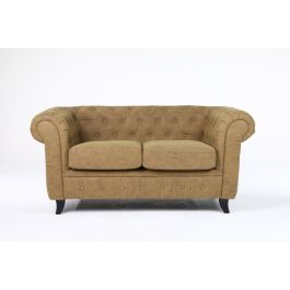 DKD Home Decor Sofá Vintage Marrón 160x82x76 cm de Madera y PU