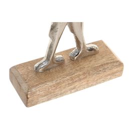 DKD Home Decor Figura Decorativa Gallo Gris Marrón Set de 2 Piezas 20x5x25 cm