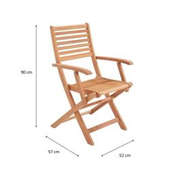 Conjunto de 2 Sillones de Jardín Plegables de Eucalipto FSC, Resistentes a la Intemperie, Fácil Almacenamiento, 57.5x56x90cm Conjunto de 2 Sillones de Jardín Plegables de Eucalipto FSC, Resistentes a la Intemperie, Fácil Almacenamiento, 57.5x56x90cm