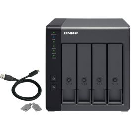 QNAP TR-004 Caja de Expansión RAID DAS para PC/NAS 4 Bahías 3.5"/2.5" USB 3.2 Gen 1 Tipo-C con Soporte RAID Torre