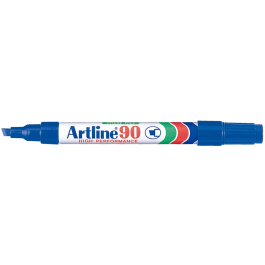 Artline Rotulador Permanente Azul Punta Biselada 5 mm para Papel, Metal y Cristal