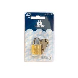 Edm Candado de latón arco normal 20mm con 3 llaves