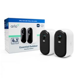 Arlo ARL1712272875232 Cámara de vigilancia Essential2 2K con visión nocturna a color y 6 meses de batería (Pack 2)