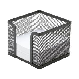 Soporte Taco De Papel Q-Connect Metalico Rejilla Negro 95x95x80 mm