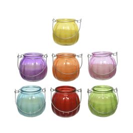 Decoris Vela citronela anti mosquitos en recipiente de cristal Ø8x8cm colores surtidos