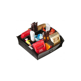 Cep Bandeja organizadora para snacks con 11 compartimentos de poliestireno en color negro especial para bebidas calientes