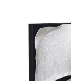 DKD Home Decor Cuadro Moderno Lienzo Papel Blanco Negro 80x80x4 cm (2 Unidades)