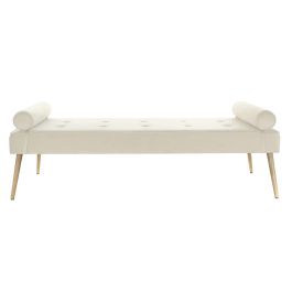 DKD Home Decor Diván de Diseño Glam Crema, con Estructura de Metal y Tapizado Poliéster - 184x76x62 cm Desmontable Layn Blue Precio: 220.78999954. SKU: B16KRTGBYP