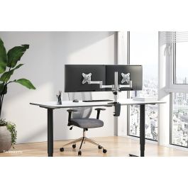 Neomounts FPMA-D1330DSILVER Soporte de Escritorio para 2 Monitores de 10" a 27" (69 cm) y 9 kg, Plateado