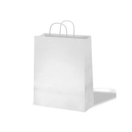 Bolsa Kraft Basika Celulosa Blanco 90 gr Asa Retorcida Tamaño -'L-' 320x140x400 mm 250 unidades