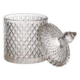 Home Deco Factory Bombonera de Cristal, Altura 13.5 cm, Diámetro 8.5 cm