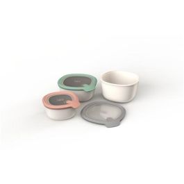 Berghoff 3950220 Set 3 Contenedores de Alimentos Apilables, 100% a Prueba de Fugas, Aptos para Microondas y Congelador