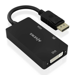 AISENS - CONVERSOR DISPLAYPORT V1.2 A VGA/DVI/HDMI, DP 1.2/M-VGA/H-DVI/H-HDMI/H 4K, NEGRO, 15CM Precio: 15.49999957. SKU: B18T7T7PBS