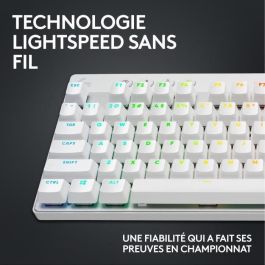 Teclado para juegos - inalámbrico - LOGITECH G - G Pro X TKL Lightspeed - USB - AZERTY - Blanco