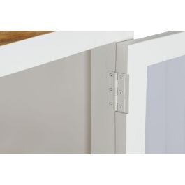 DKD Home Decor Buffet Urban Colección Daniela 3 Cajones 2 Puertas 2 Estanterías Madera Mango Acacia Cristal Blanco Marrón 180x45x90 cm