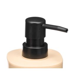 Berilo Set Dosificador Vaso Base Bambú Beige Plástico PP 7.3x7.3x17.5 cm + Vaso 7.3x7.3x11 cm + Bandeja 16.3x8.9x1.5 cm (Set de 12)