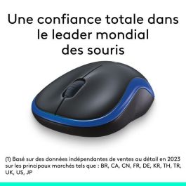 Logitech M185 Ratón Inalámbrico Plug-and-Play, Fiable, con Receptor USB, 12 Meses de Batería y 3 Años de Garantía, Azul