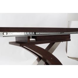 DKD Home Decor Mesa Extensible Marron Oscuro Plateado Acero MDF 90 x 77 x 160 cm