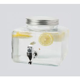 Inde Tarro Dispensador Frigo de Vidrio 7.5 Litros - Capacidad 7.5L, Medidas 23 x 23 x 20.5 cm (4 Unidades)