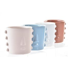 DKD Home Decor Macetero Urban Gres Cara 13 x 12.5 x 15 cm (4 Unidades)