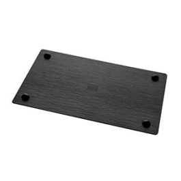 APS SLATE - Bandeja pizarra de melamina negra para buffet y exposicion, 26.5 x 16.2 cm