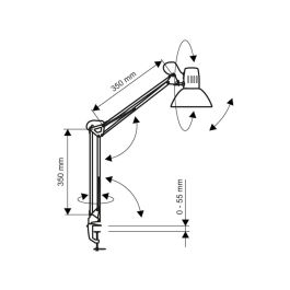 Lampara De Escritorio Maul Study Con Pinza Color Blanco 170x440x350 mm