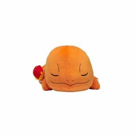 Peluche Salameche Duerme 40cm - BANDAI - Pokémon - Edredón o Almohada para Niños a partir de 2 años