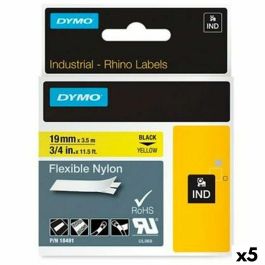 Cinta Laminada para Rotuladoras Rhino Dymo ID1-19 19 x 3,5 mm Negro Amarillo Autoadhesivas (5 Unidades) Precio: 130.5000004. SKU: S8424212