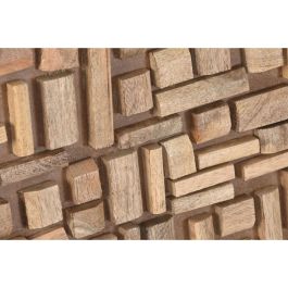 DKD Home Decor Decoración de Pared Moderna de Madera de Mango con Troncos Natural 90x90x3 cm