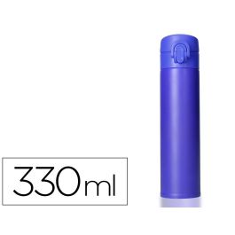 Termo Liderpapel Acero Inoxidable Con Doble Cobertura Y Sistema De Apertura Facil Con Boton 330 mL